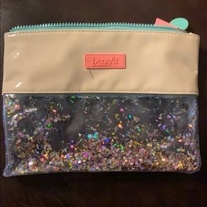 Benefit Clear MakeUp Bag with glitter